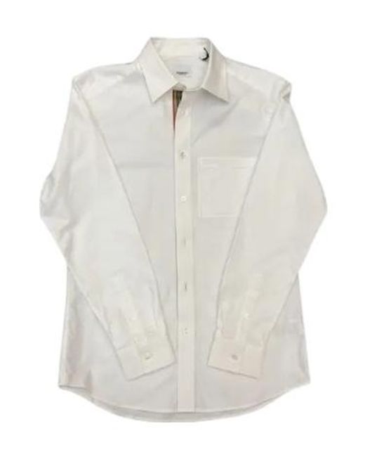 Burberry White Cotton Oxford Shirt for men