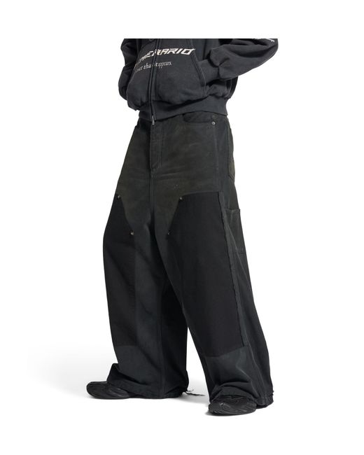 Balenciaga Black Ripped Off Baggy Jeans for men