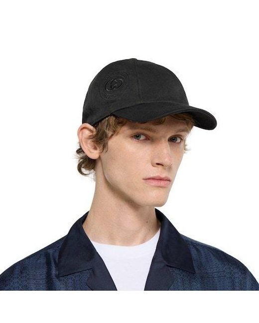 Gucci Black Embroidery Baseball Hat for men