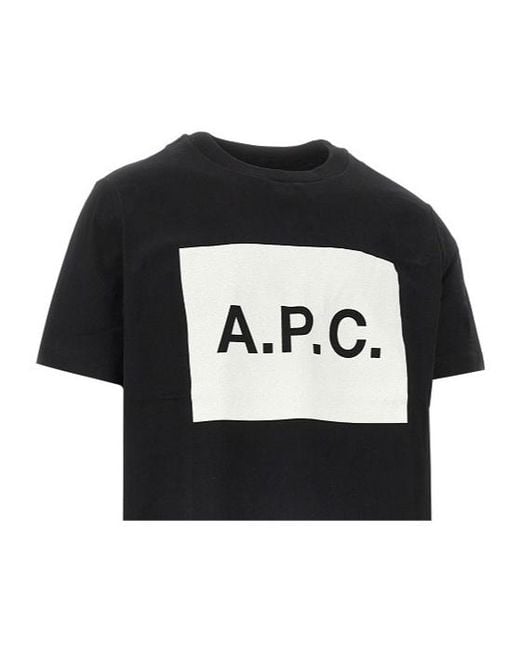 A.P.C. Black Logo-Detail Crewneck T-Shirt for men