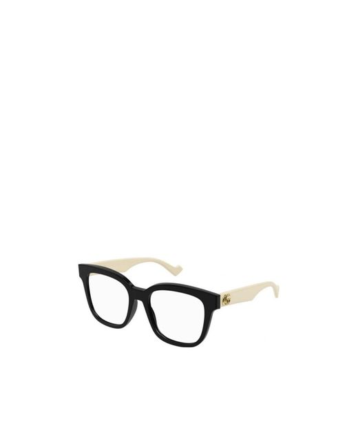 Gucci White Eyewear Square Logo Glasses And Frames
