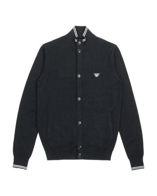 Armani Jeans Blue Logo Baseball Jacket for men