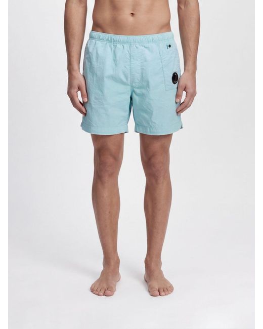 C P Company Blue Lens Detail Swim Shorts for men