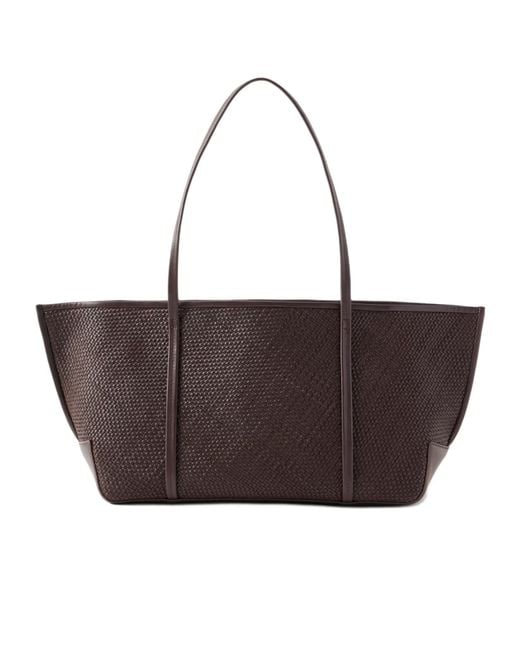 St. Agni Brown Bateau Woven Leather Tote Bag