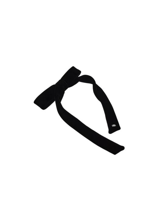 Balenciaga Black Holli Thin Hair Bow Hair Clip