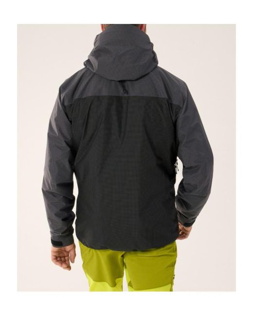 Arc'teryx Gray Grid Panel Hooded Jacket for men