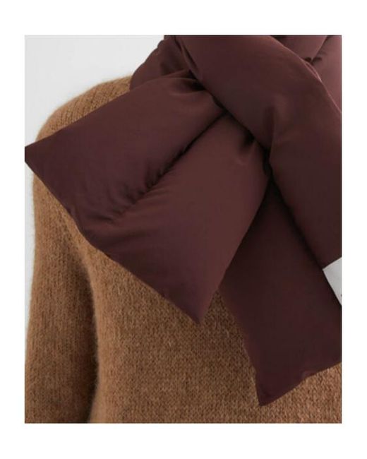 Jil Sander Brown Logo-Patch Padded Scarf