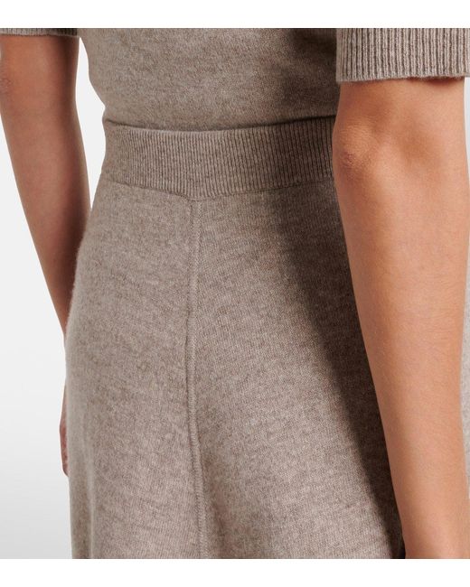 Jardin Des Orangers Brown Wool And Cashmere Midi Skirt