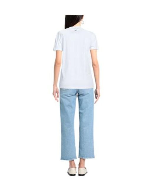 Max Mara Blue Minimal Printed T-Shirt