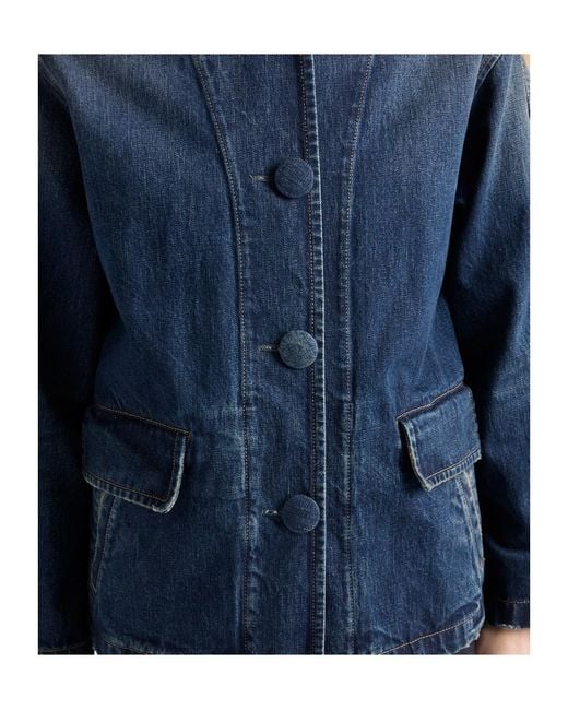 Prada Blue Washed Denim Blouson Jacket