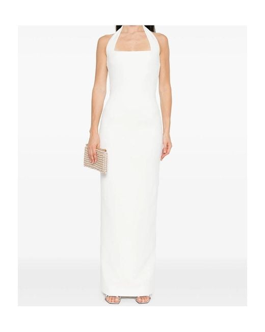 Solace London White London Halterneck Midi Dress