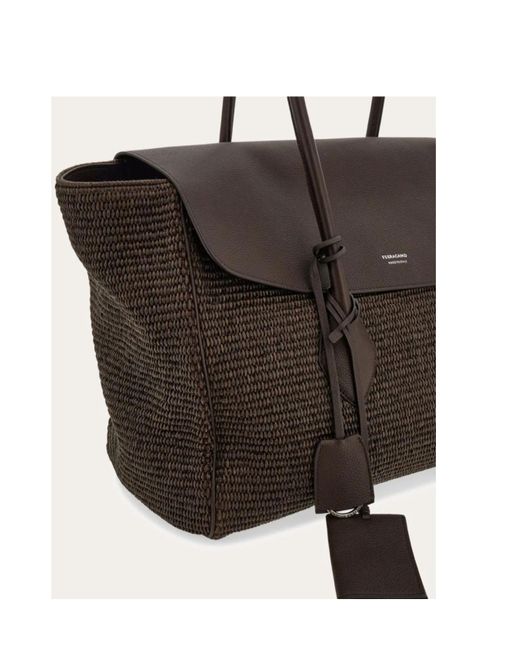 Ferragamo Black East-West Tote Bag (L)