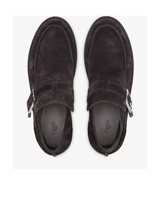 Fendi Black Suede Desert Boots for men