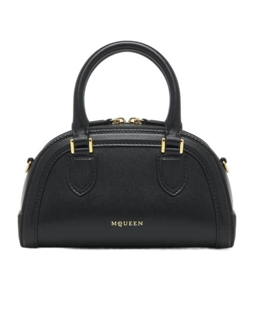 Alexander McQueen Black Mini Birdee Boston Tote Bag