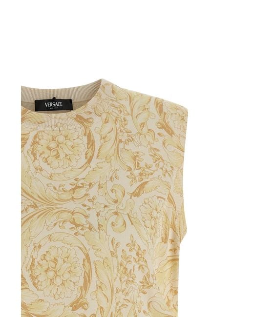 Versace Natural Barocco Sleeveless Knitted Top