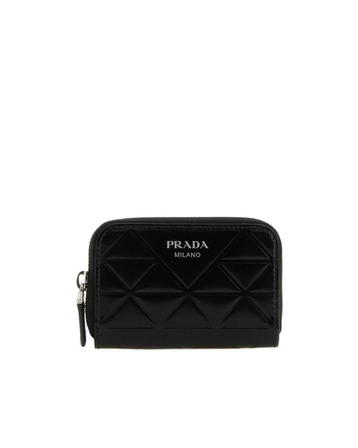 Prada Black Logo-Detailed Zipped Wallet for men