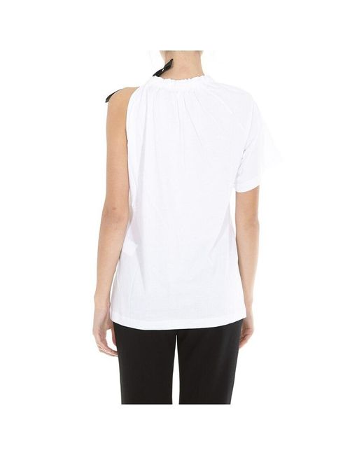 N°21 White Ruffle Detail T-Shirt