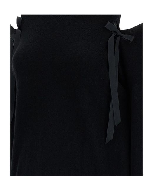 Simone Rocha Black Crew-Neck Sweater