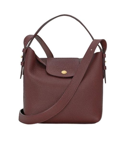 Longchamp Red Flap-Top Shoulder Bag