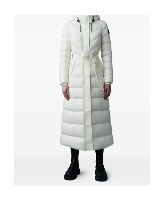 Mackage White Canila-R Hooded Belted Jacket