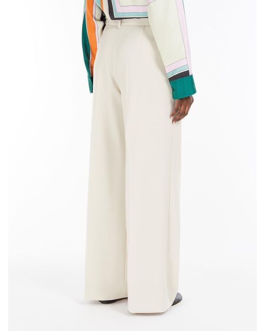 Weekend by Maxmara White Angola Stretch Wide Leg Trousers