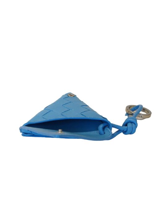 Bottega Veneta Blue Triangular Rhomboid Key Chain