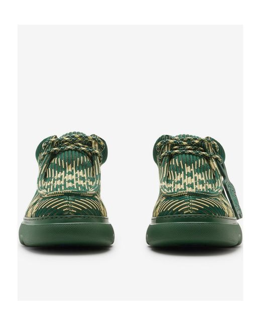 【送料&関税込】Burberry Ekd Check-printed Lace-up Derby Sho Burberry Ekd Check-Printed Lace-Up Derby Shoes in Green for