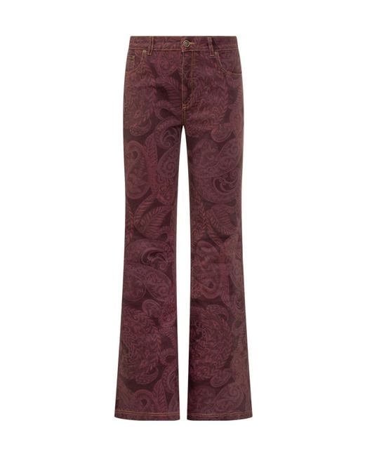 Etro Printed Flared Jeans