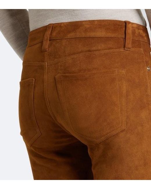 FRAME Brown Flared Casual Trousers