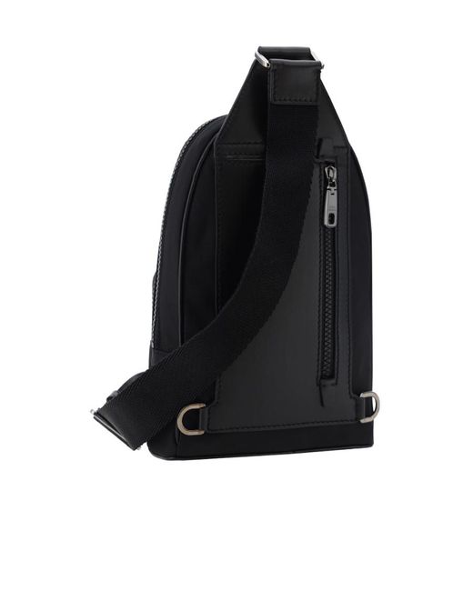 Dolce & Gabbana Black Logo-Embossed Zipped Belt Bag for men