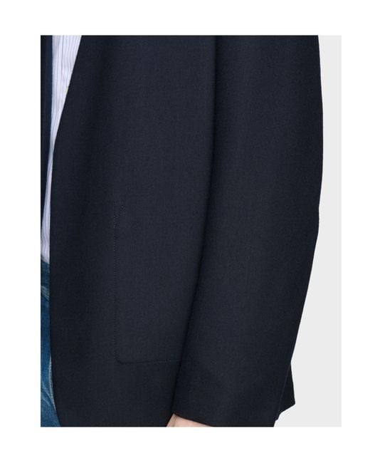 Maison Margiela Blue Open-Front Collarless Jacket for men