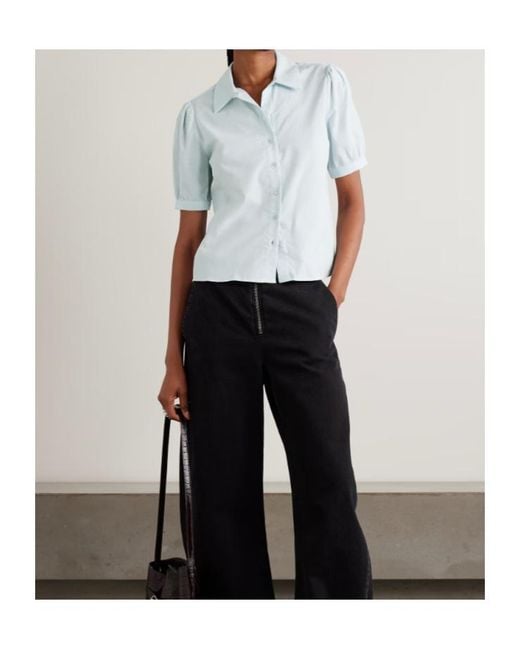 FRAME Blue Cotton-Corduroy Blouse
