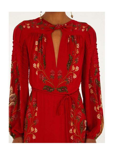 Farm Rio Floral-Embroidered Maxi Dress