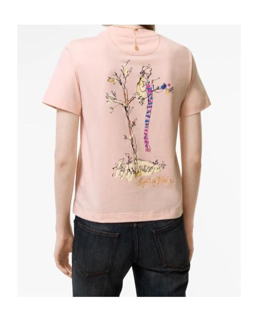 Burberry Pink Brave Little Tree Cotton T-Shirt