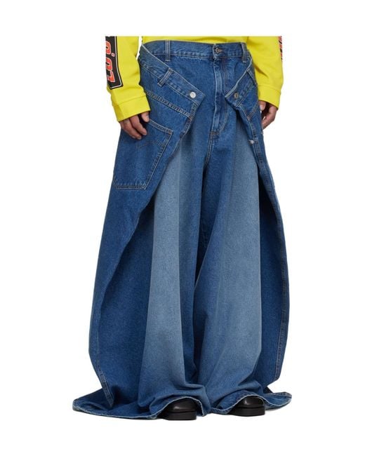 Lu'u Dan Blue Maxi X Maxi X Maxi Belt Loop Jeans for men
