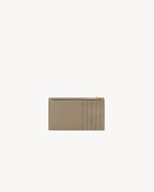 Saint Laurent Gray Cassandre Fragments Flap Card Case