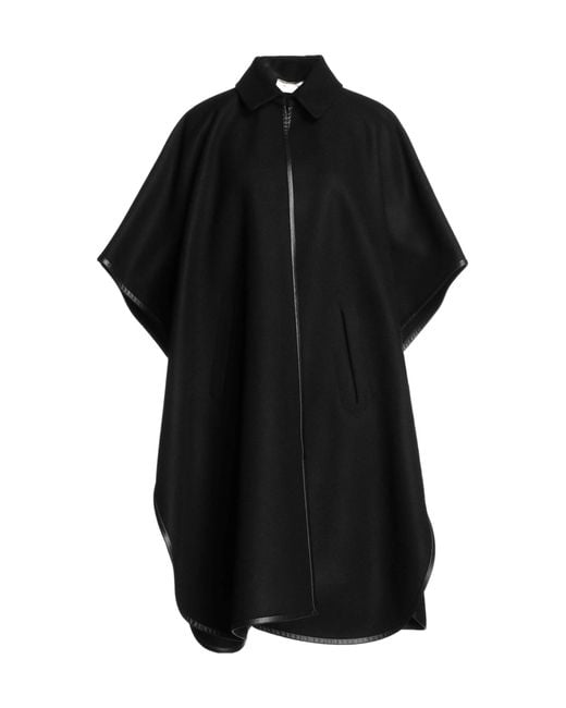 Saint Laurent Black Fashionable Solid Color Sleeveless Flannel Coat