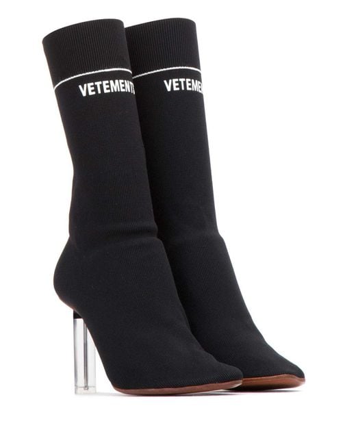Vetements Black Knitted Hosiery Boots