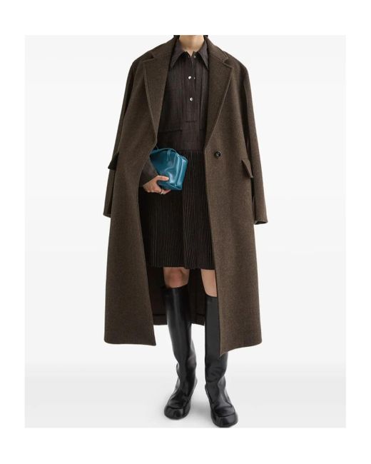 Jil Sander Brown Mélange-Effect Coat