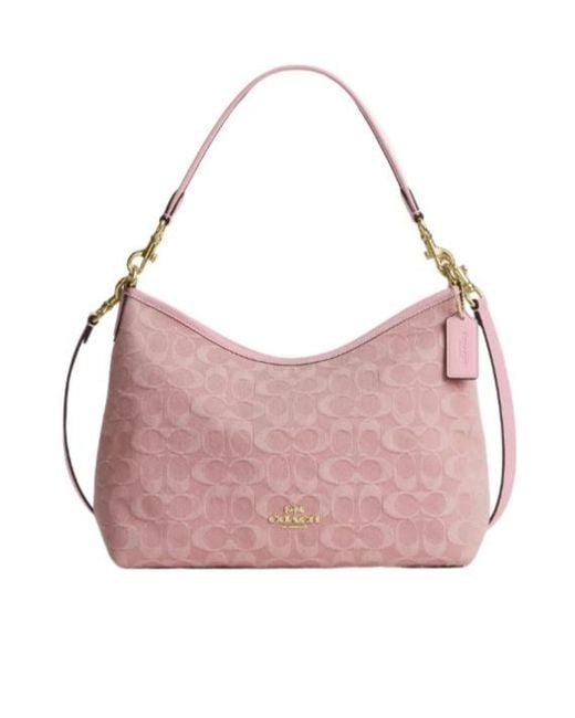 COACH Pink Laurel Zipper Shoulder Bag