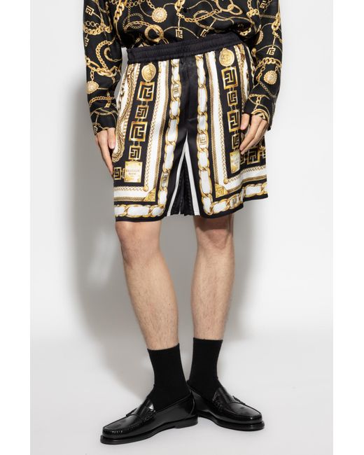 Balmain Black Printed Shorts for men