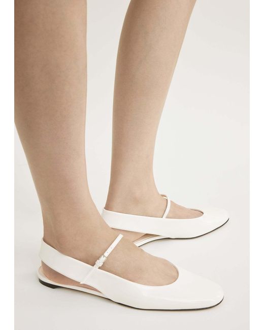 Totême White Totême Buckle Fastened Slingback Flats