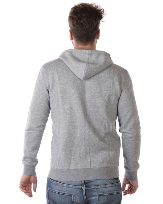 Emporio Armani Gray Hooded Zipper Sweater for men