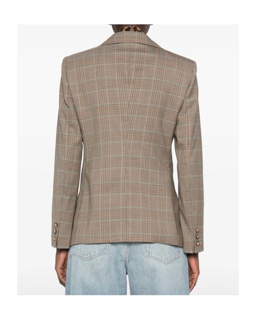 Etro Brown Check-Pattern Blazer