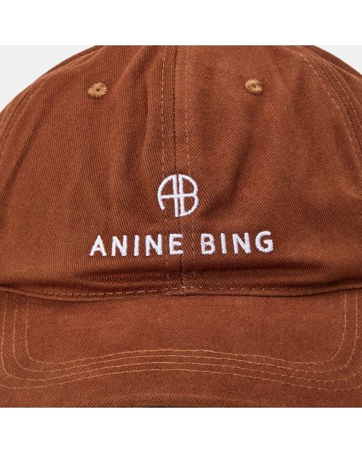 Anine Bing Brown Solid Color Baseball Cap