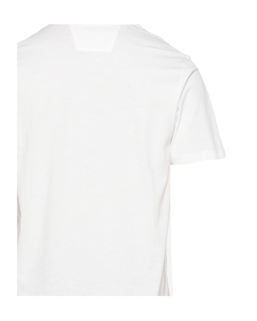 C P Company White Logo Patch Crewneck T-Shirt for men