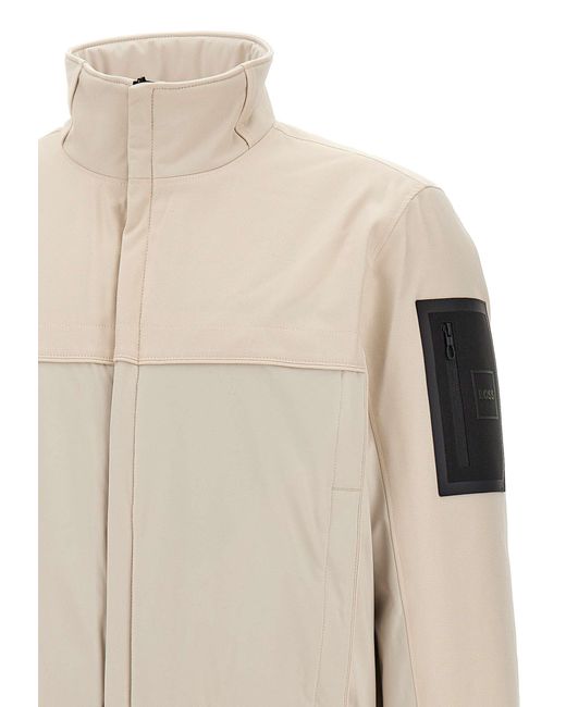 Boss Natural High Neck Panelled Jacket for men