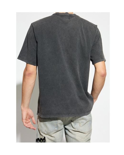 Amiri Gray Logo-Print T-Shirt for men