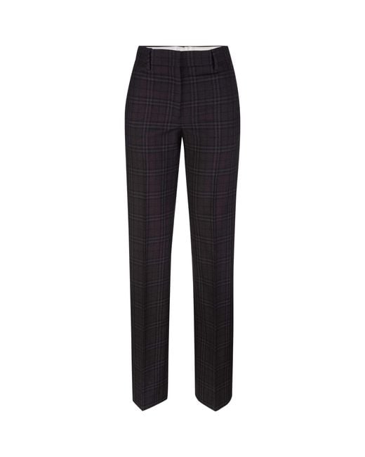 Burberry Blue Check Tailored Trousers