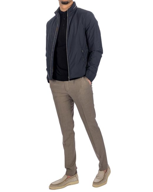 Moorer Blue Long-Sleeved Casual Jacket for men